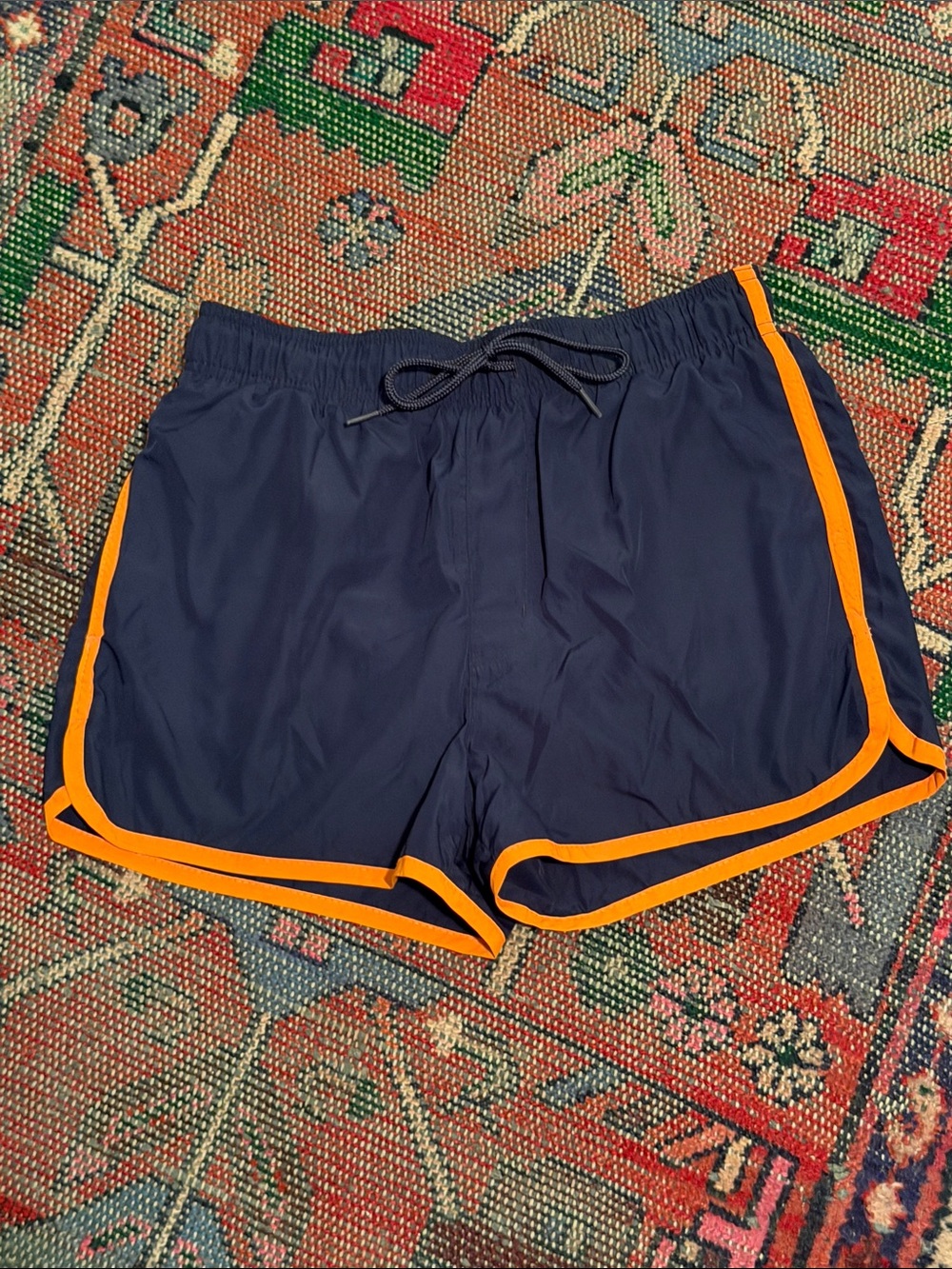H&M Navy Blue Swim Trunks with Orange Trim